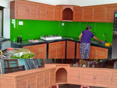 Tủ bếp nhôm giả gỗ